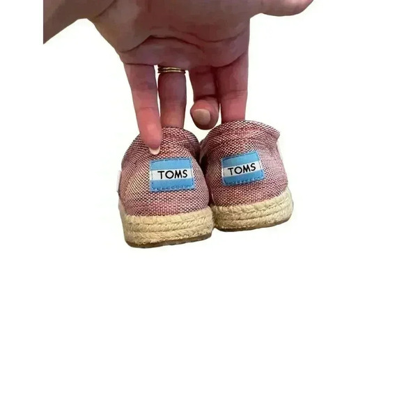 TOMS Metallic Pink Rope Espadrilles Platform Slip On Shoes Youth Size 4Y - Picture 6 of 6